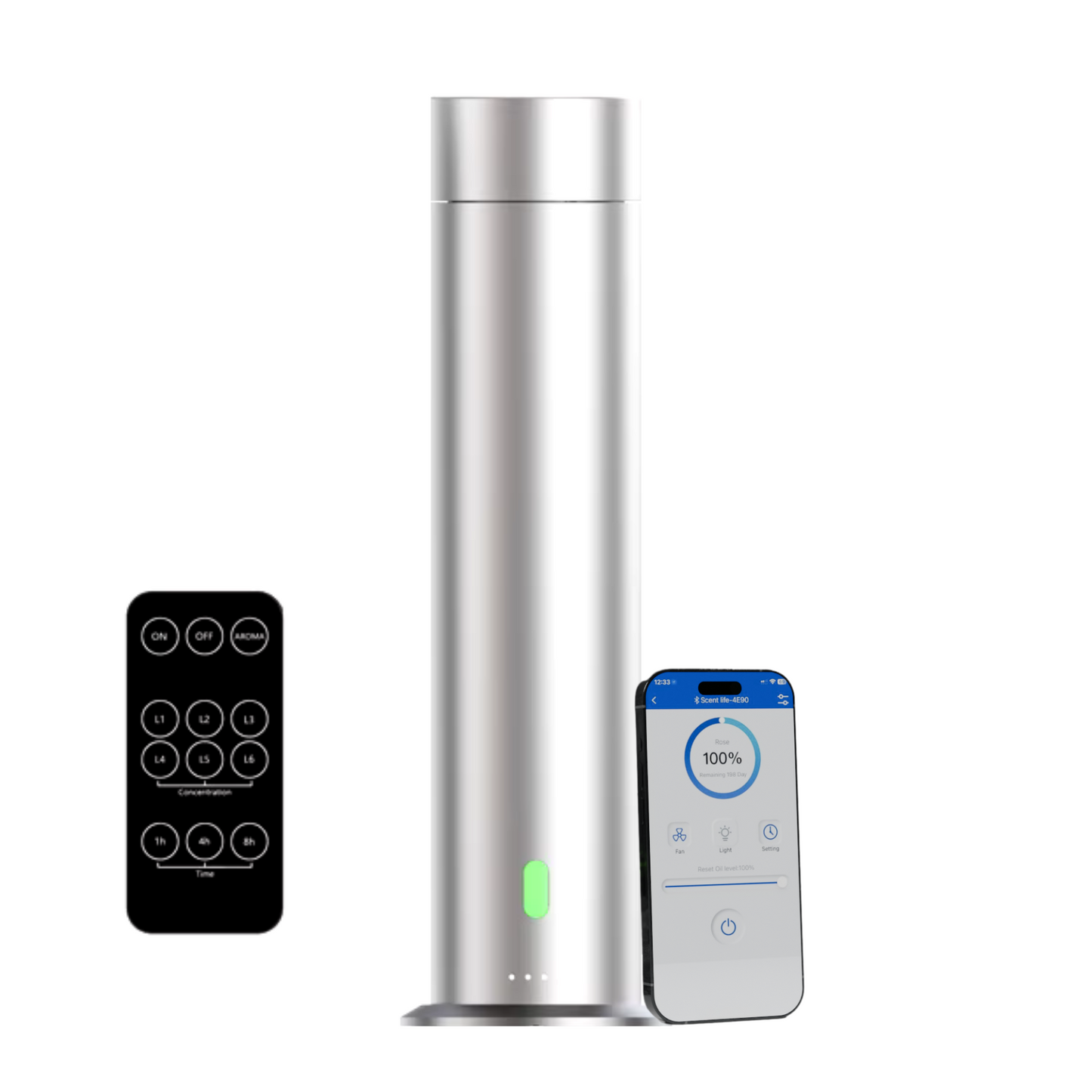 Aroma Diffuser Wasserlos Wi-Fi/Fernbedienung CH124 Silber <100 m2