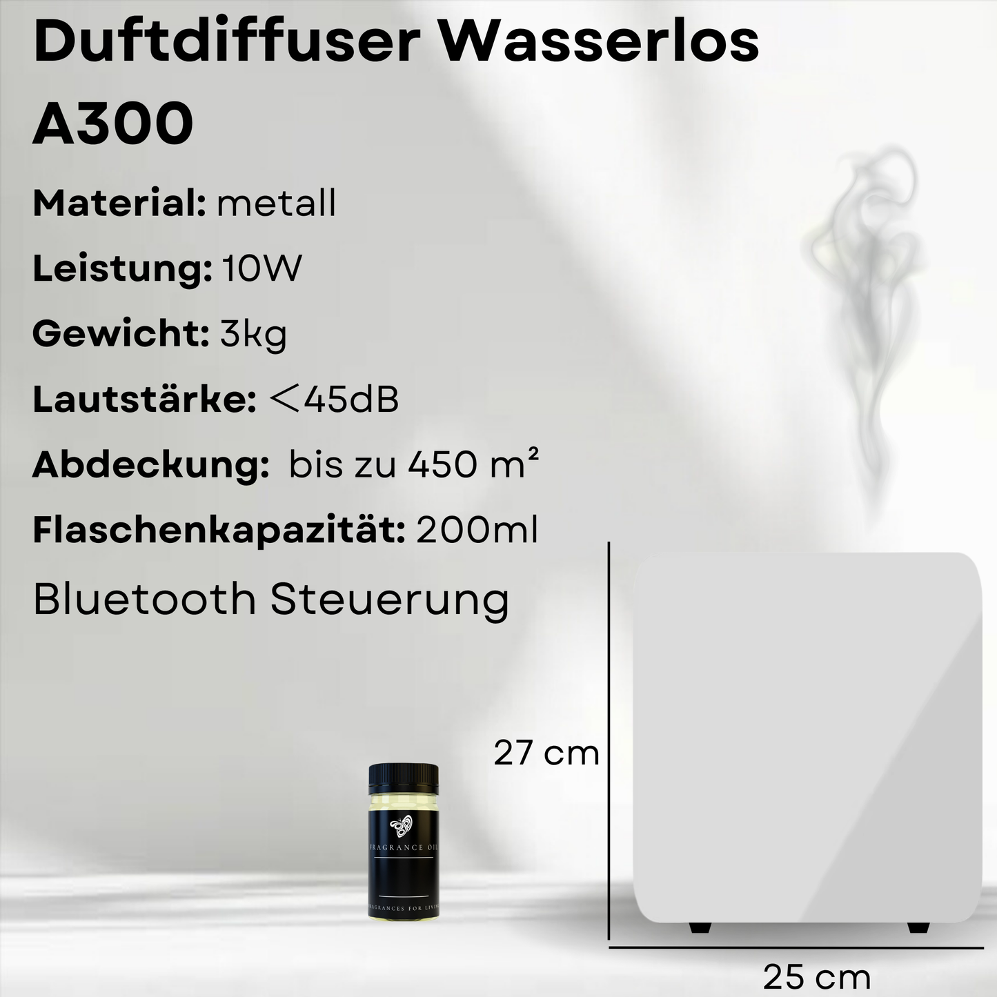 Aroma Diffuser Wasserlos Bluetooth A300 HVAC  <450 m2