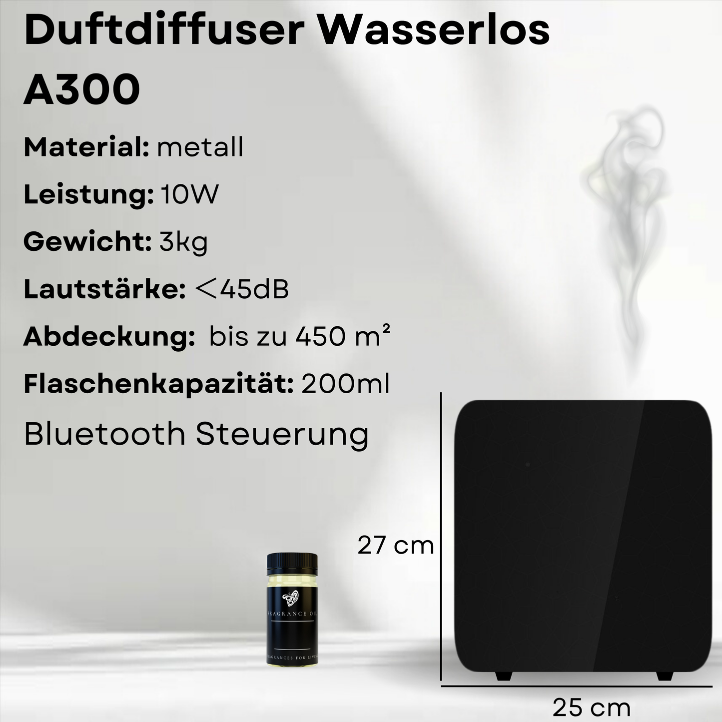 Aroma Diffuser Wasserlos Bluetooth A300 HVAC  <450 m2