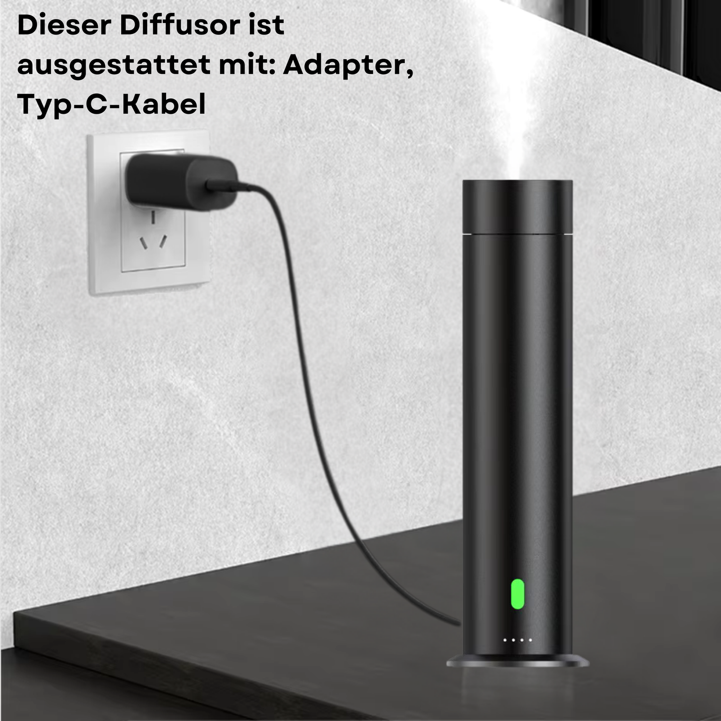 Aroma Diffuser Wasserlos Wi-Fi/Fernbedienung CH124 Schwarz <100 m2