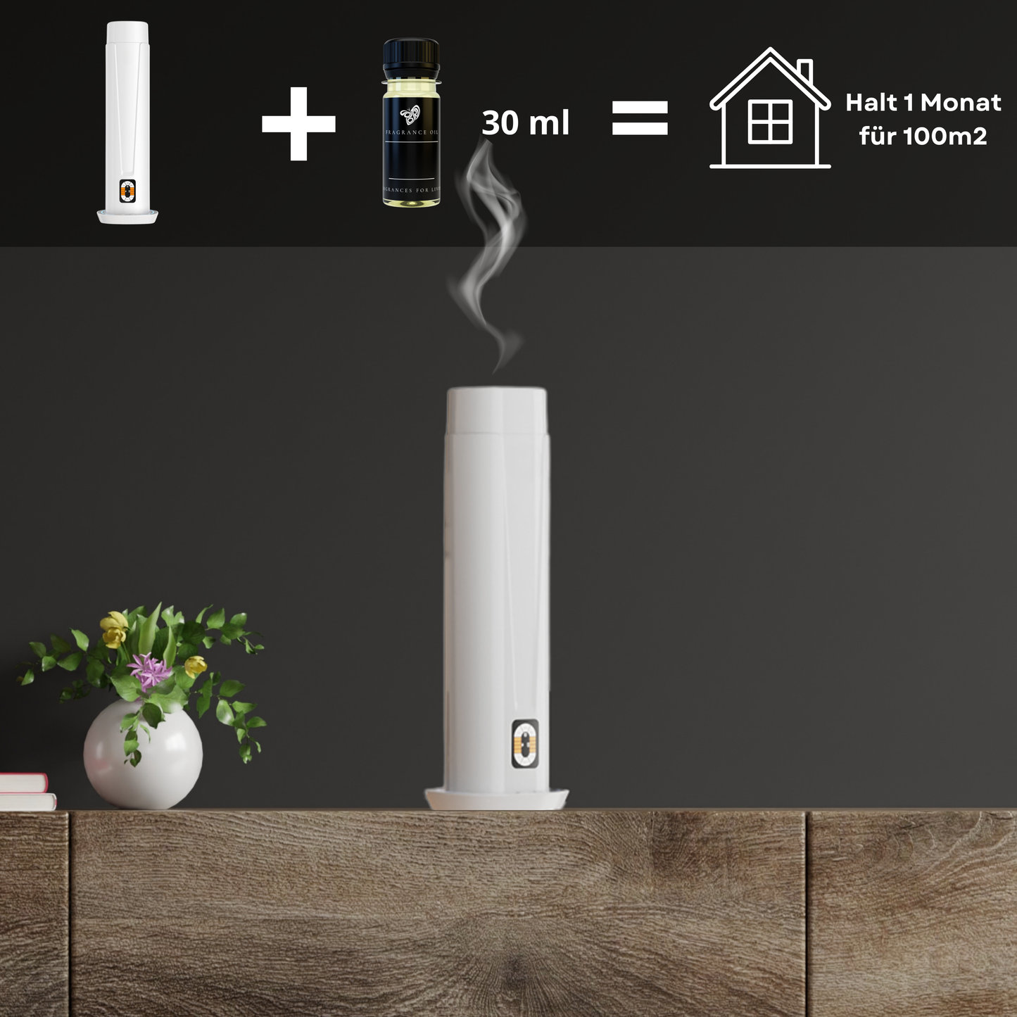 Aroma Diffuser Wasserlos WI-FI/BLUETOOTH/Fernbedienung CH101 Weiß <100 m2