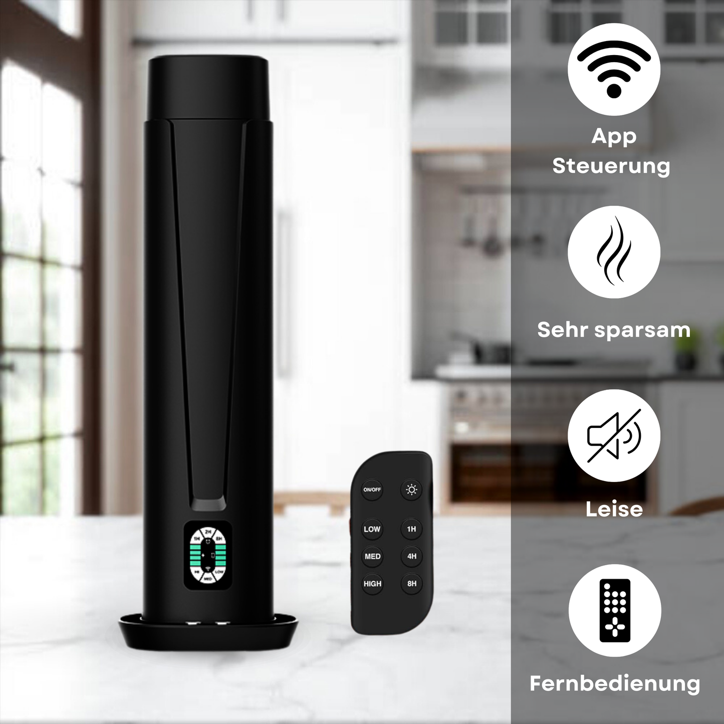 Aroma Diffuser Wasserlos WI-FI/Bluetooth/Fernbedienung CH101 Schwarz <100 m2