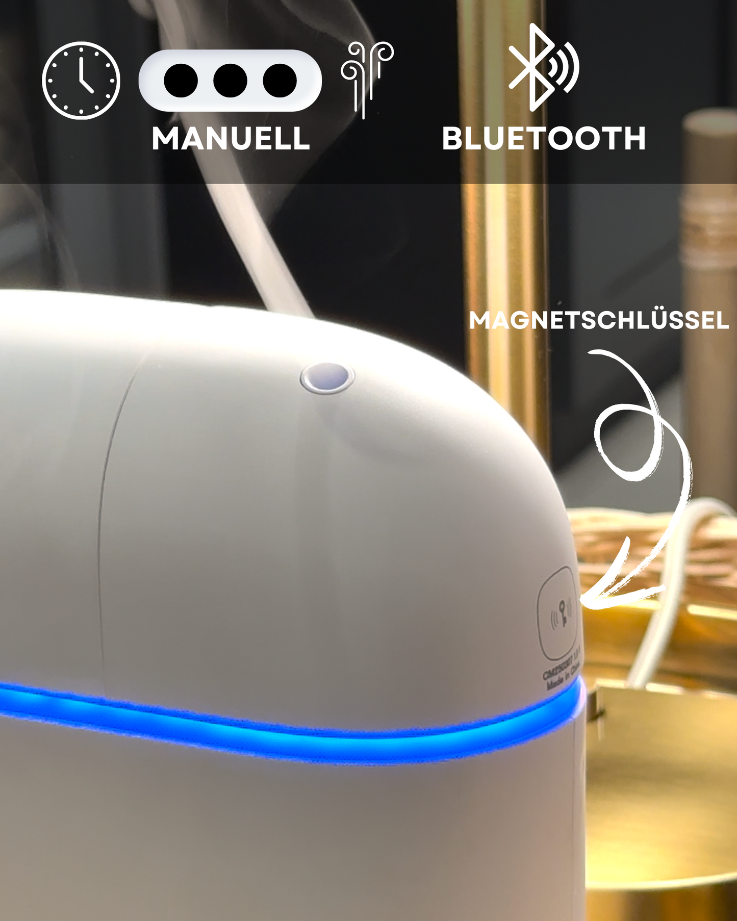 Aroma Diffuser Wasserlos Bluetooth CH118 Weiß <150 m2