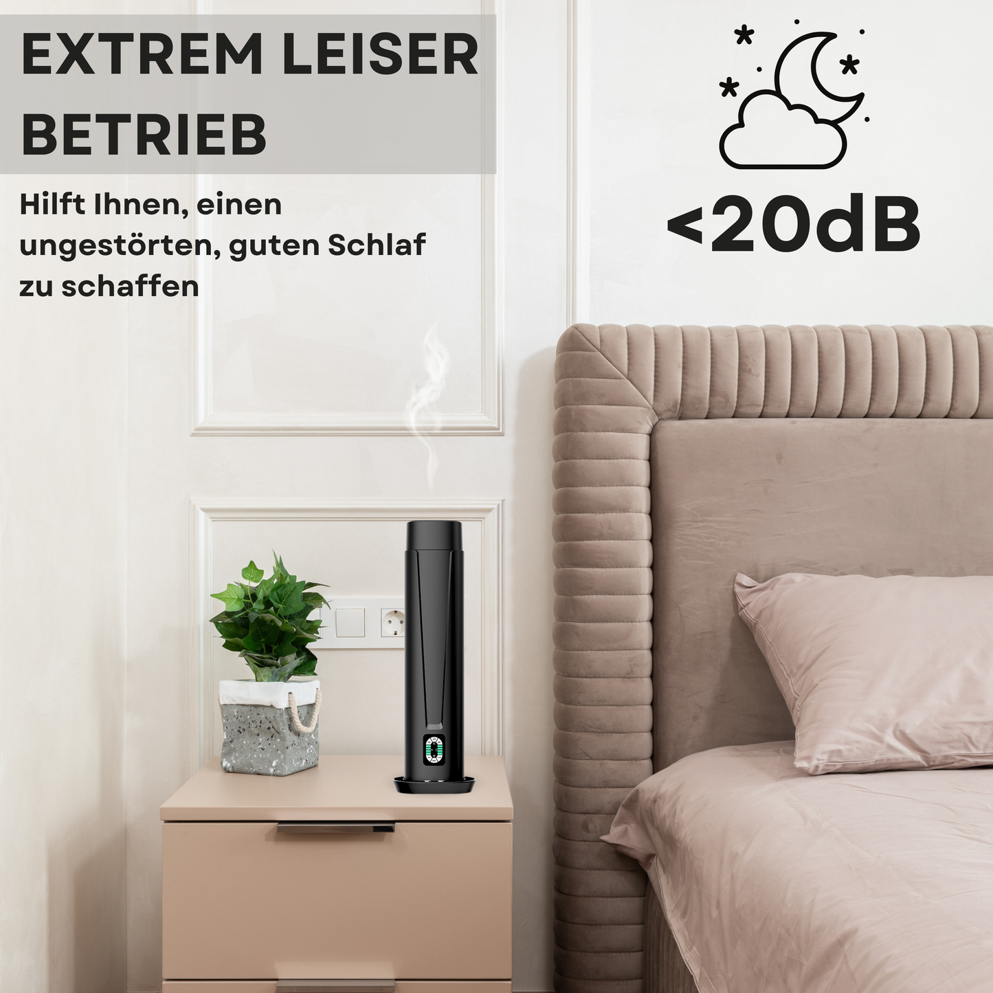 Aroma Diffuser Wasserlos WI-FI/Bluetooth/Fernbedienung CH101 Schwarz <100 m2