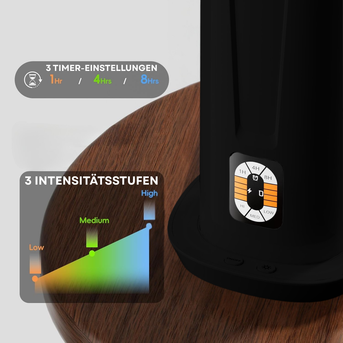 Aroma Diffuser Wasserlos WI-FI/Bluetooth/Fernbedienung CH101 Schwarz <100 m2