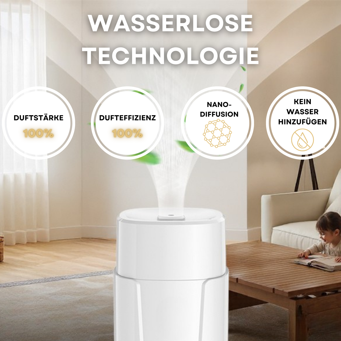 Aroma Diffuser Wasserlos WI-FI/BLUETOOTH/Fernbedienung CH101 Weiß <100 m2