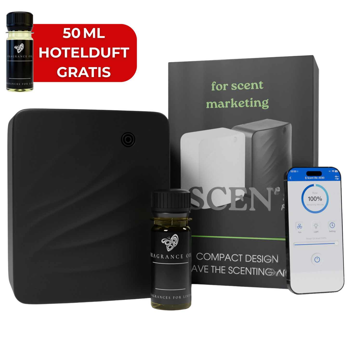 Aroma Diffuser Wasserlos Bluetooth CH119 Schwarz <150 m2