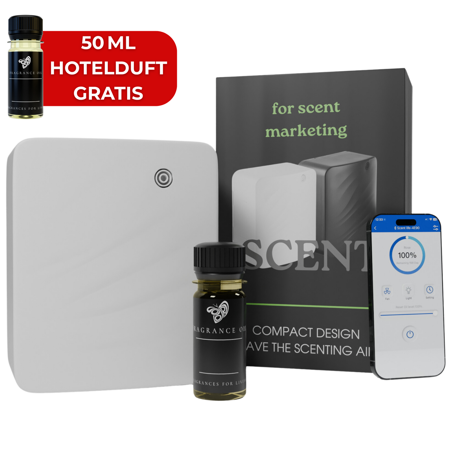 Aroma Diffuser Wasserlos Bluetooth CH119 Weiß <150 m2