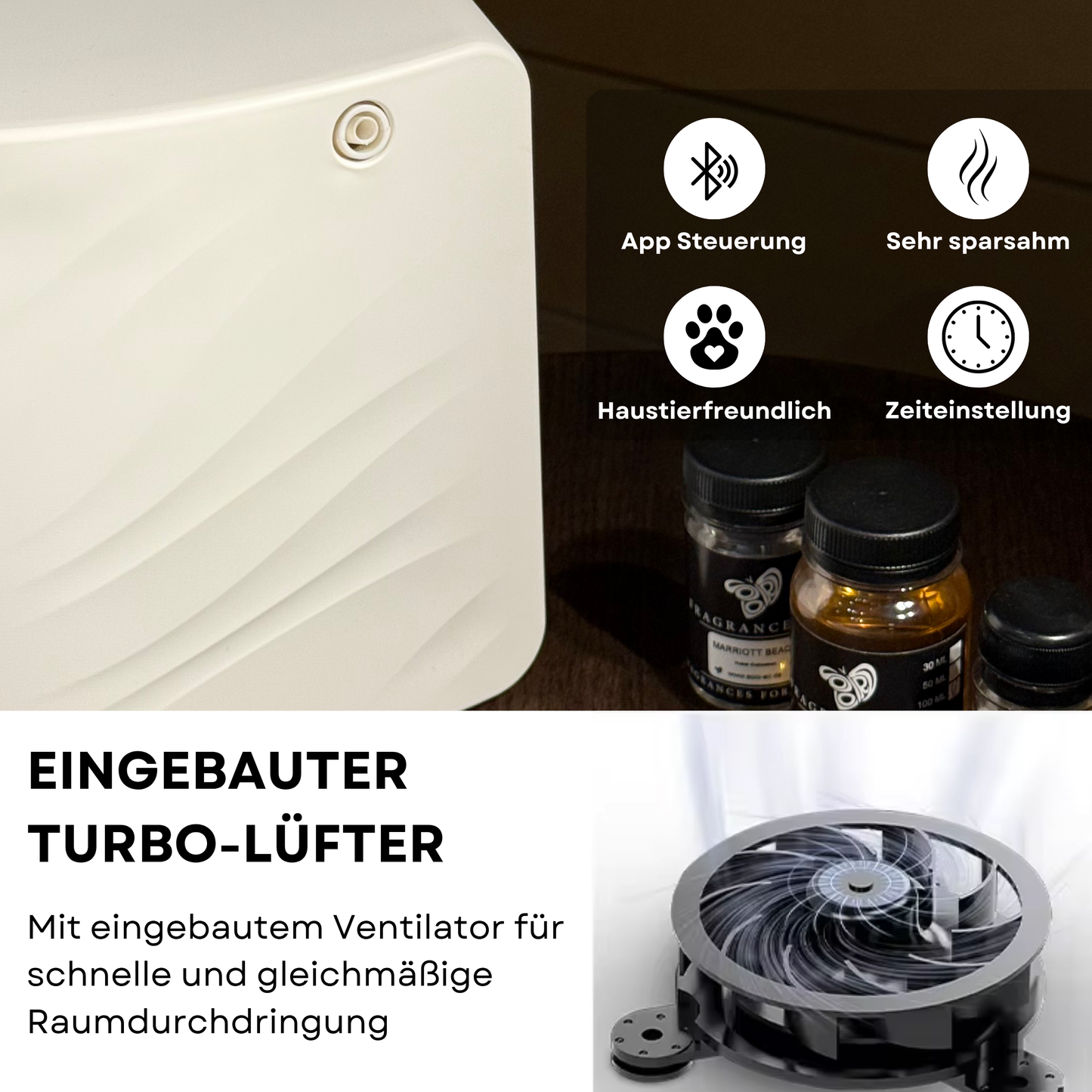Aroma Diffuser Wasserlos Bluetooth CH119 Weiß <150 m2