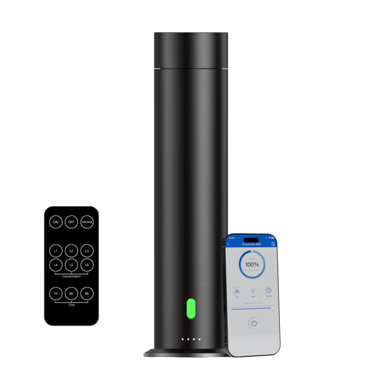 Aroma Diffuser Wasserlos Wi-Fi/Fernbedienung CH124 Schwarz <100 m2