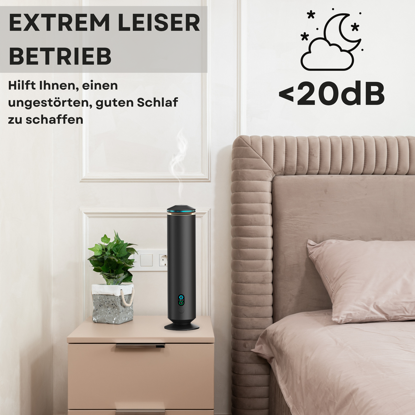 Aroma Diffuser Wasserlos Fernbedienung CH123 Schwarz <100 m2