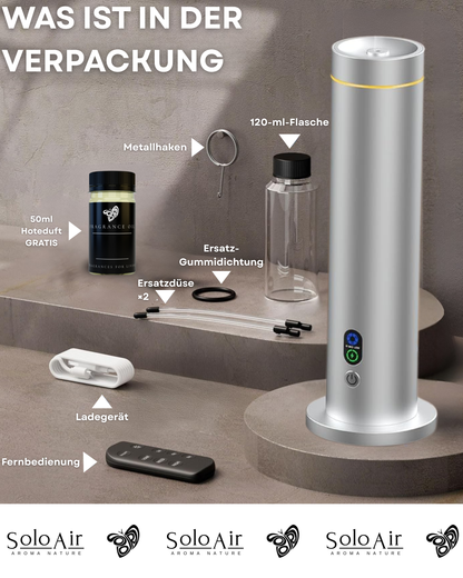 Aroma Diffuser CH124 Silber Lieferumfang und Verpackung