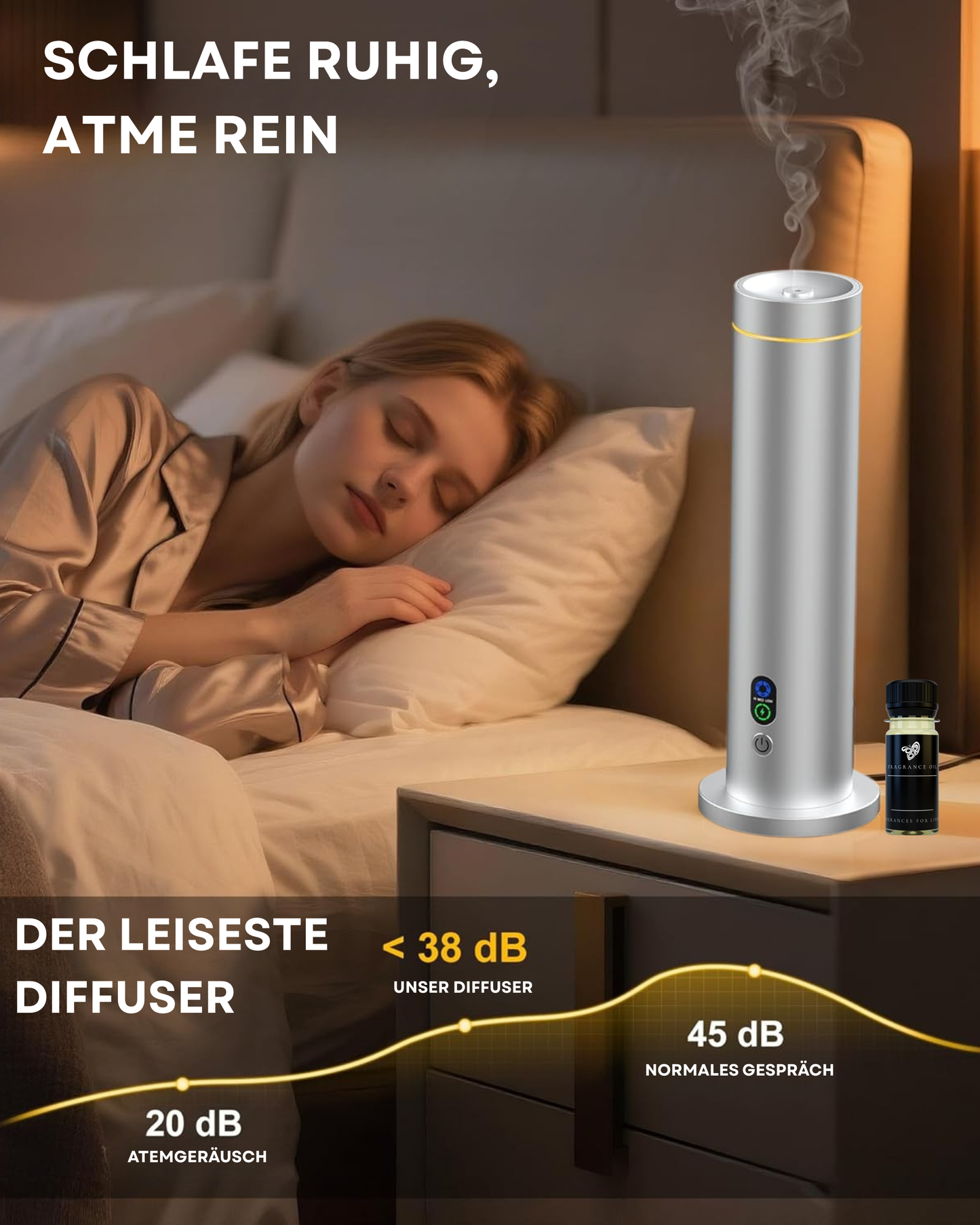 Aroma Diffuser CH124 Silber der leiseste