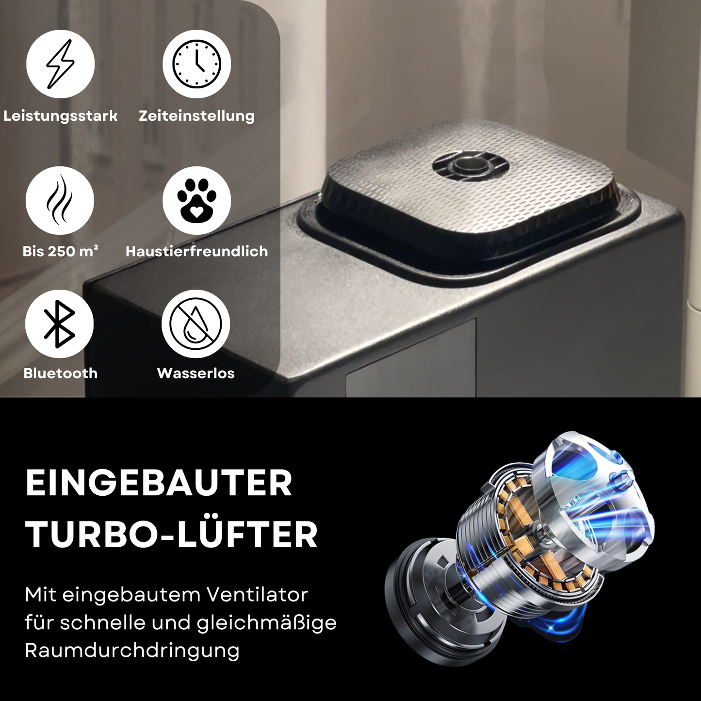 Aroma Diffuser Wasserlos Bluetooth A200 HVAC  <250 m2