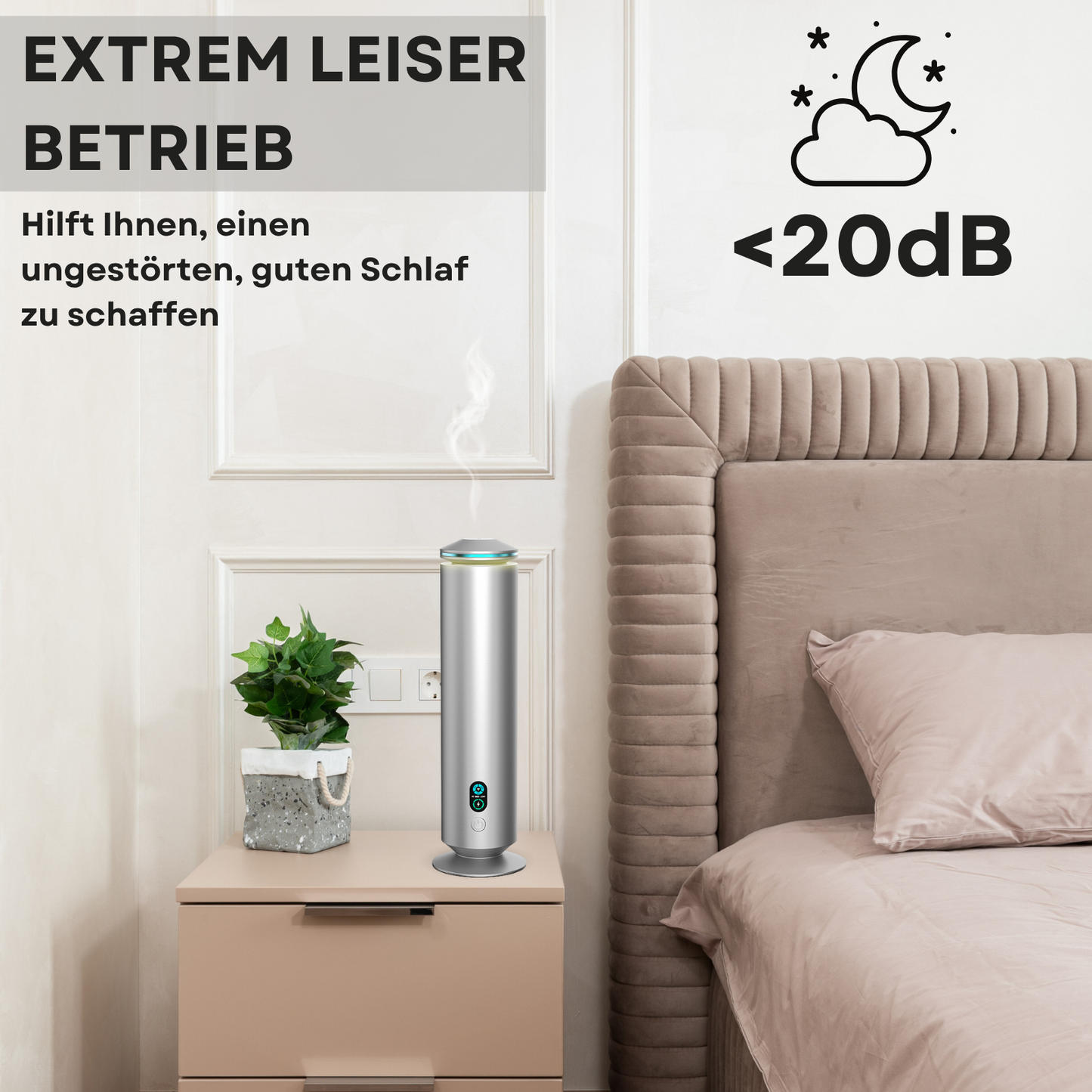 Duftdiffuser Wasserlos Fernbedienung CH123 Silber <100 m2