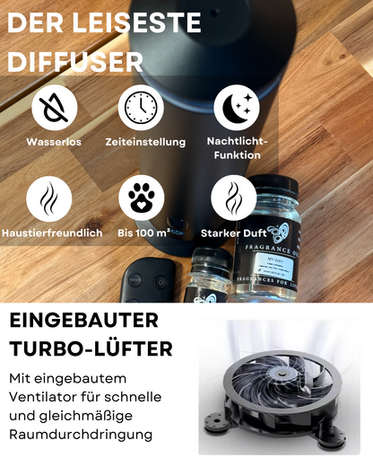 Aroma Diffuser Wasserlos Fernbedienung CH123 Schwarz <100 m2