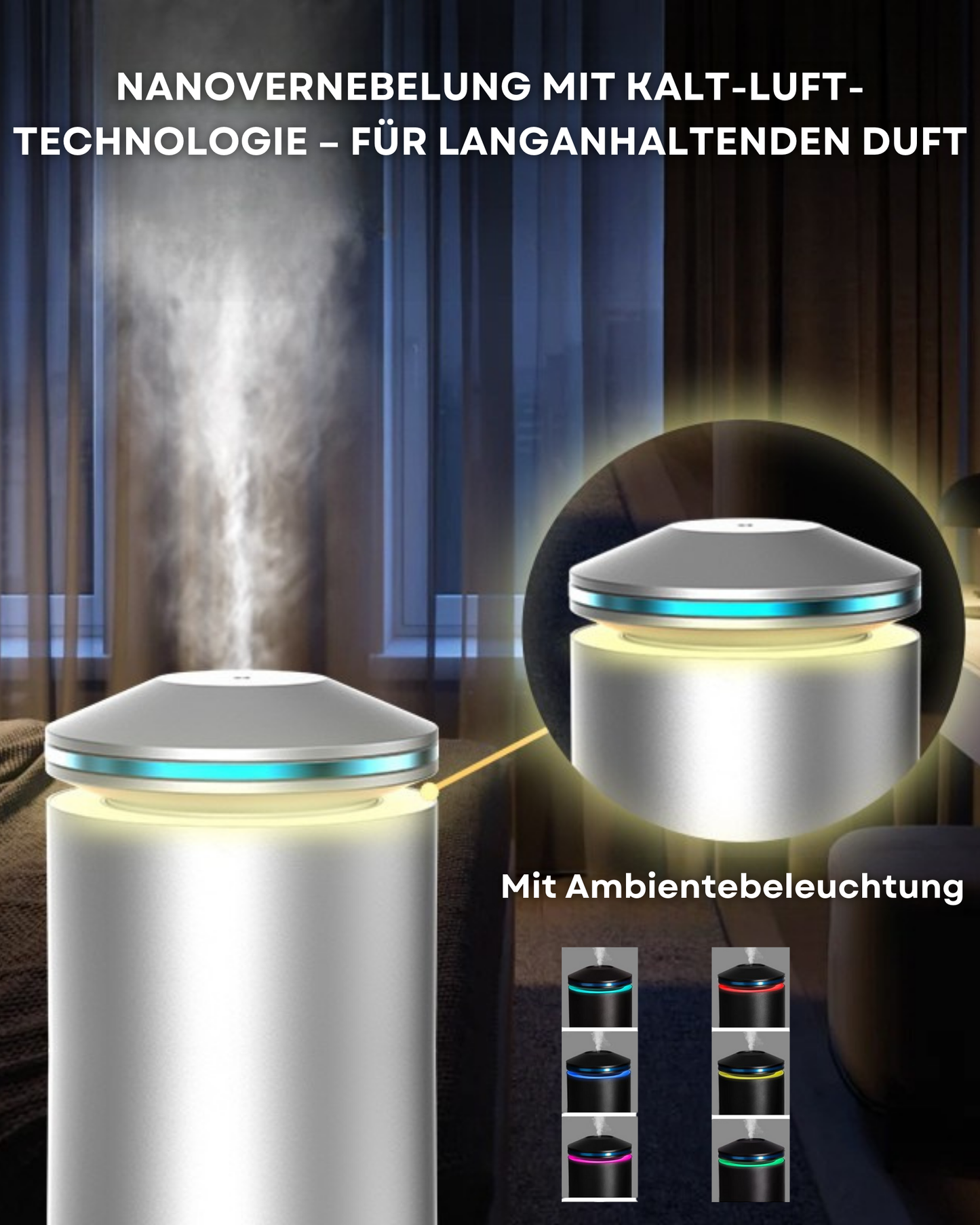 Aroma Diffuser Wasserlos Fernbedienung CH123 Schwarz <100 m2