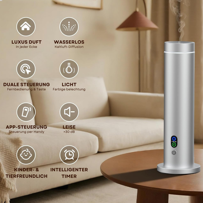 Aroma Diffuser Wasserlos Bluetooth/Fernbedienung CH124 Silber <100 m2