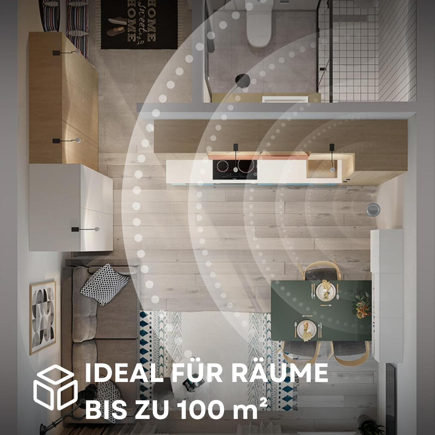 Aroma Diffuser Wasserlos Bluetooth/Fernbedienung CH124 Silber <100 m2