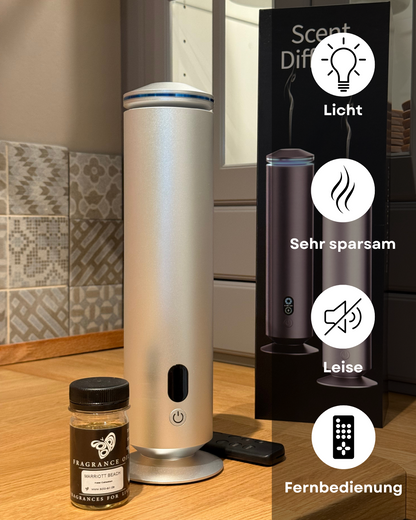 Aroma Diffuser Wasserlos Fernbedienung CH123 Silber <100 m2