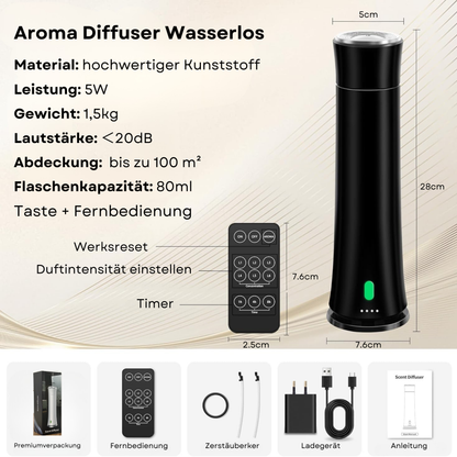 Aroma Diffuser Wasserlos Fernbedienung CH100 Schwarz <100 m2