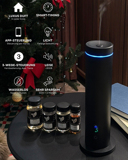 Aroma Diffuser Wasserlos Bluetooth/Fernbedienung CH124 Schwarz <100 m2