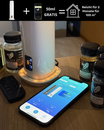 Aroma Diffuser Wasserlos WI-FI/Fernbedienung CH101 Weiß <100 m2