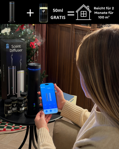 Aroma Diffuser Wasserlos Bluetooth/Fernbedienung CH124 Schwarz <100 m2
