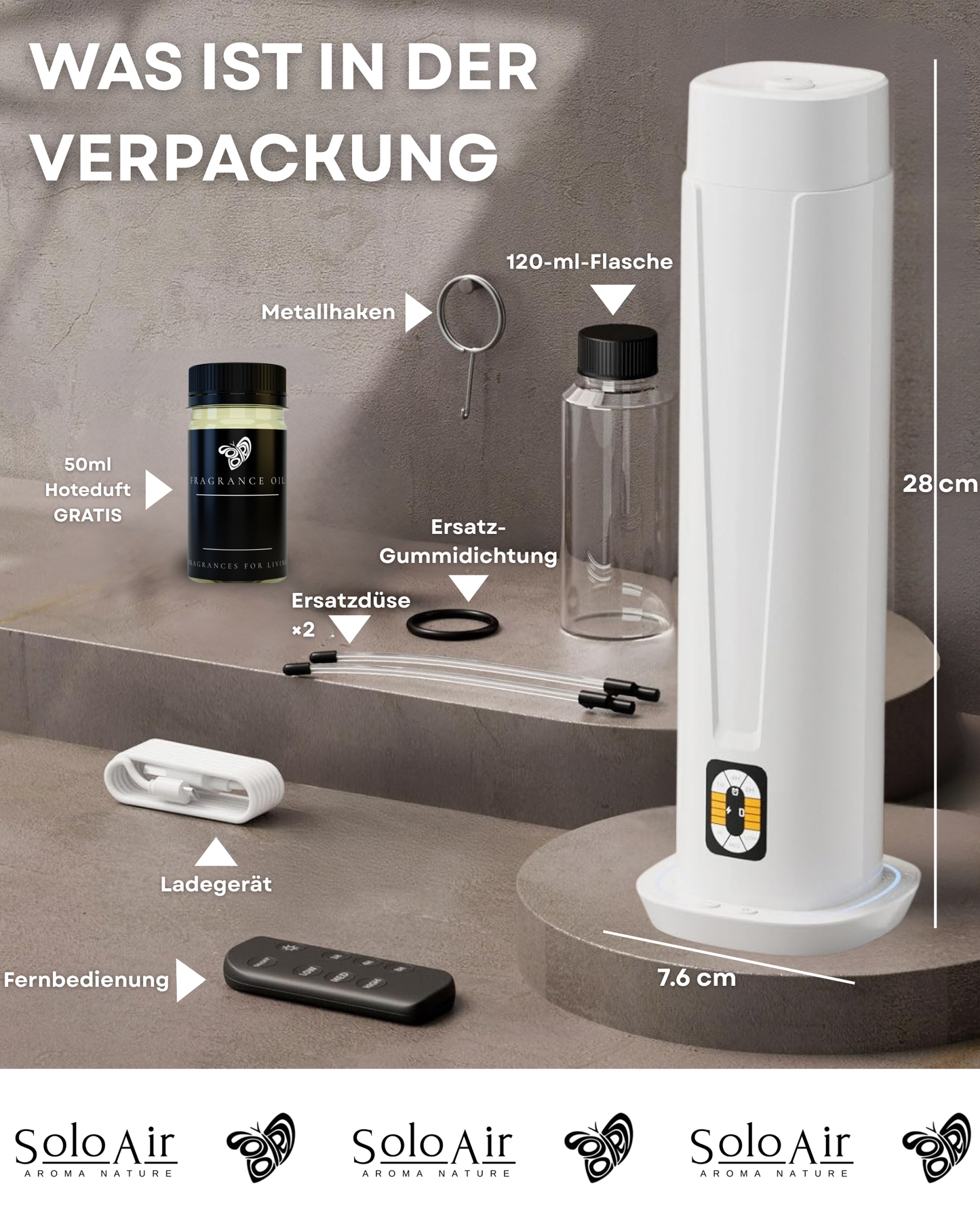 Aroma Diffuser Wasserlos WI-FI/Fernbedienung CH101 Weiß <100 m2