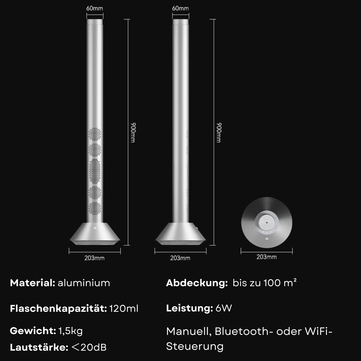 Aroma Diffuser mit Lautsprecher Wasserlos L101 <100 m2