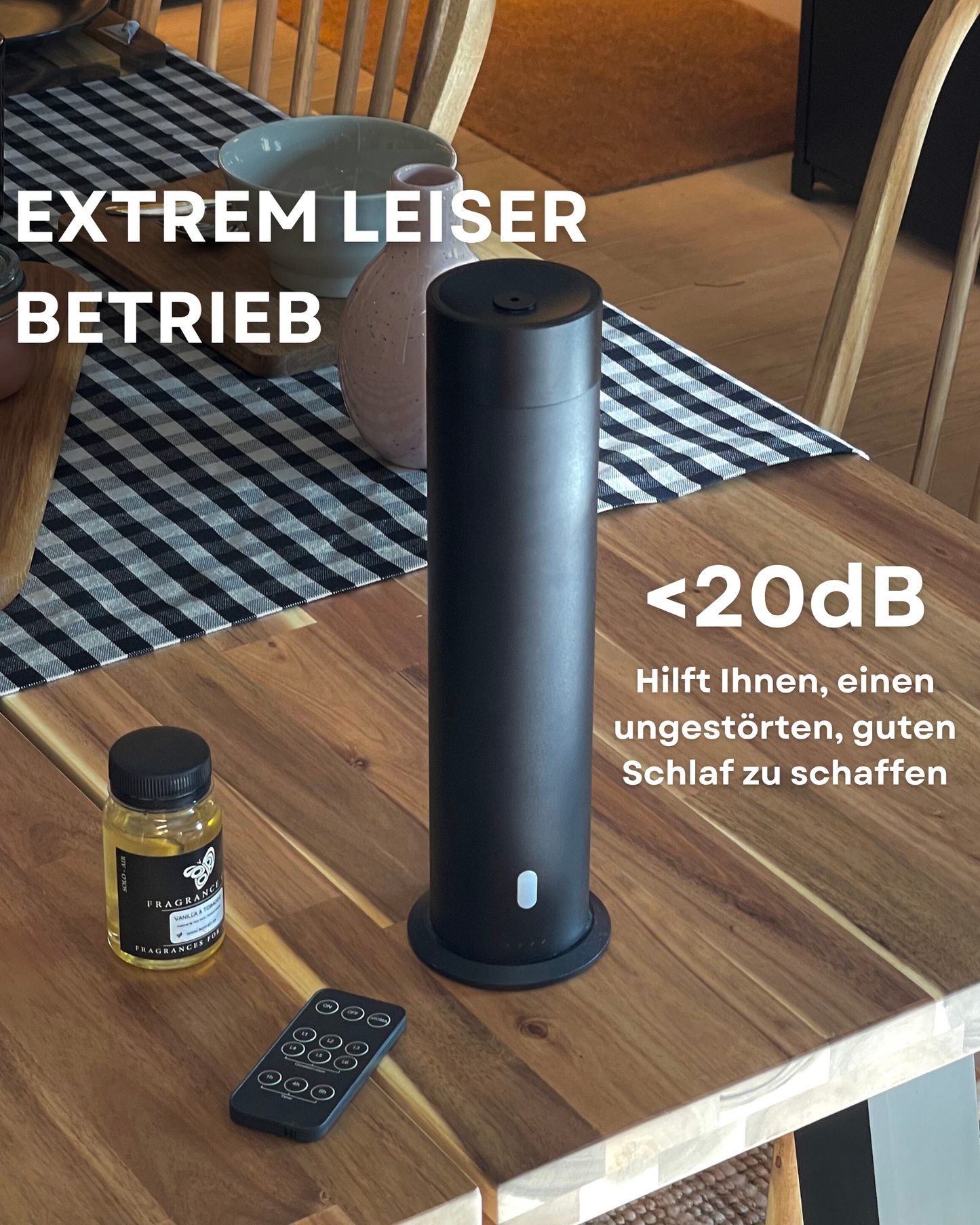 Aroma Diffuser Wasserlos Wi-Fi/Fernbedienung CH124 Schwarz <100 m2