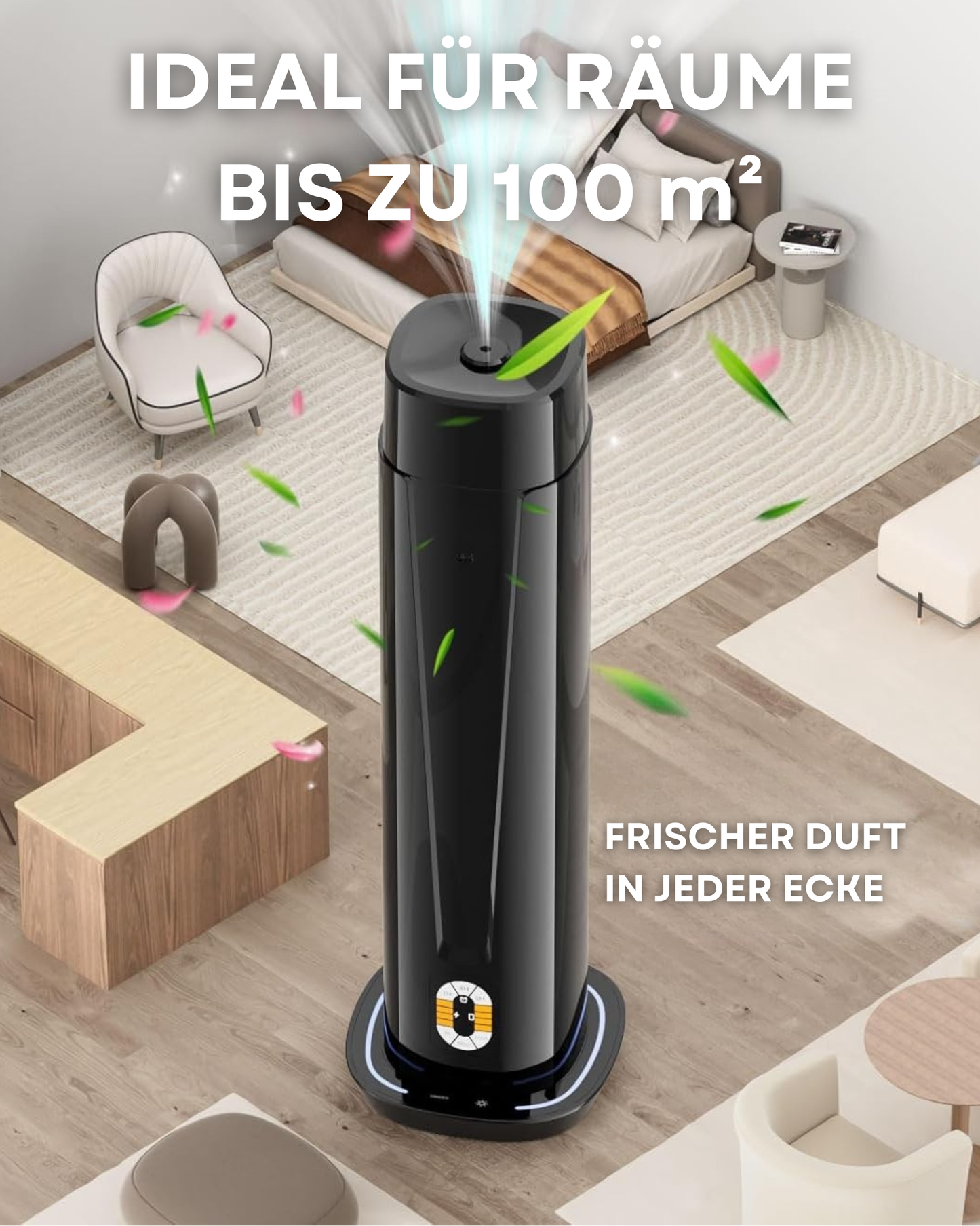 Aroma Diffuser Wasserlos WI-FI/Fernbedienung CH101 Schwarz <100 m2