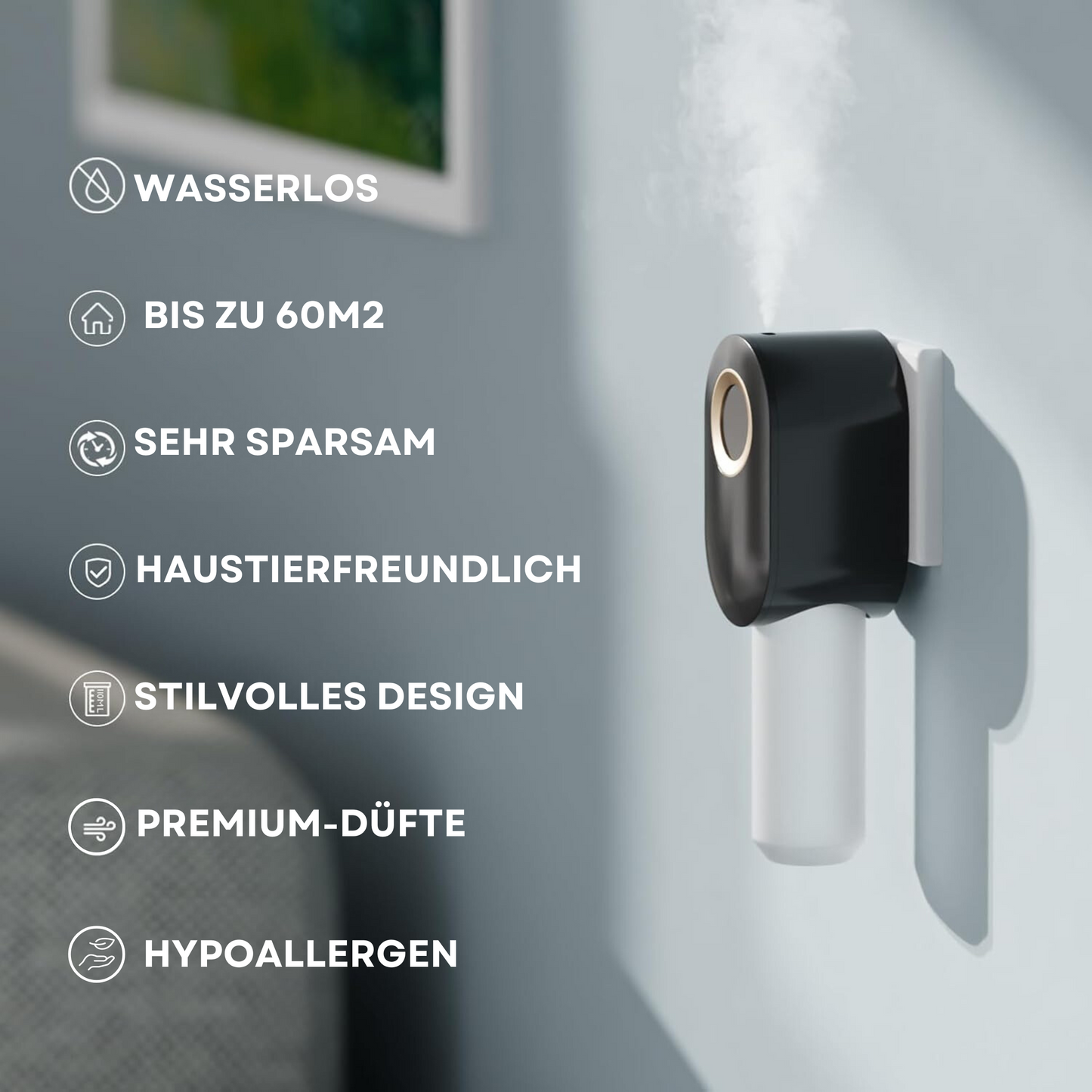 Duftdiffuser Wasserlos Bluetooth CH115 Weiß <70 m2