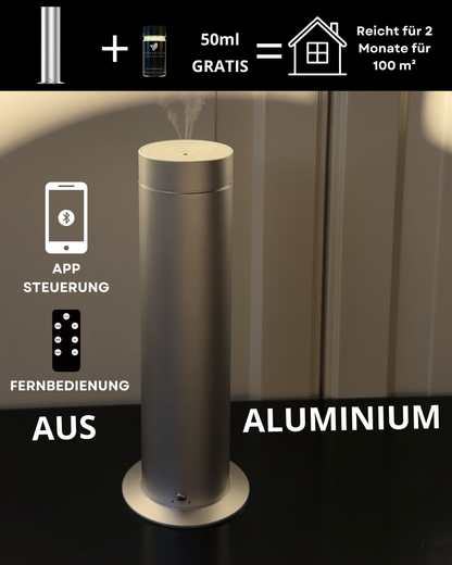 Aroma Diffuser Wasserlos mit Akku CH150 Silber <100 m2