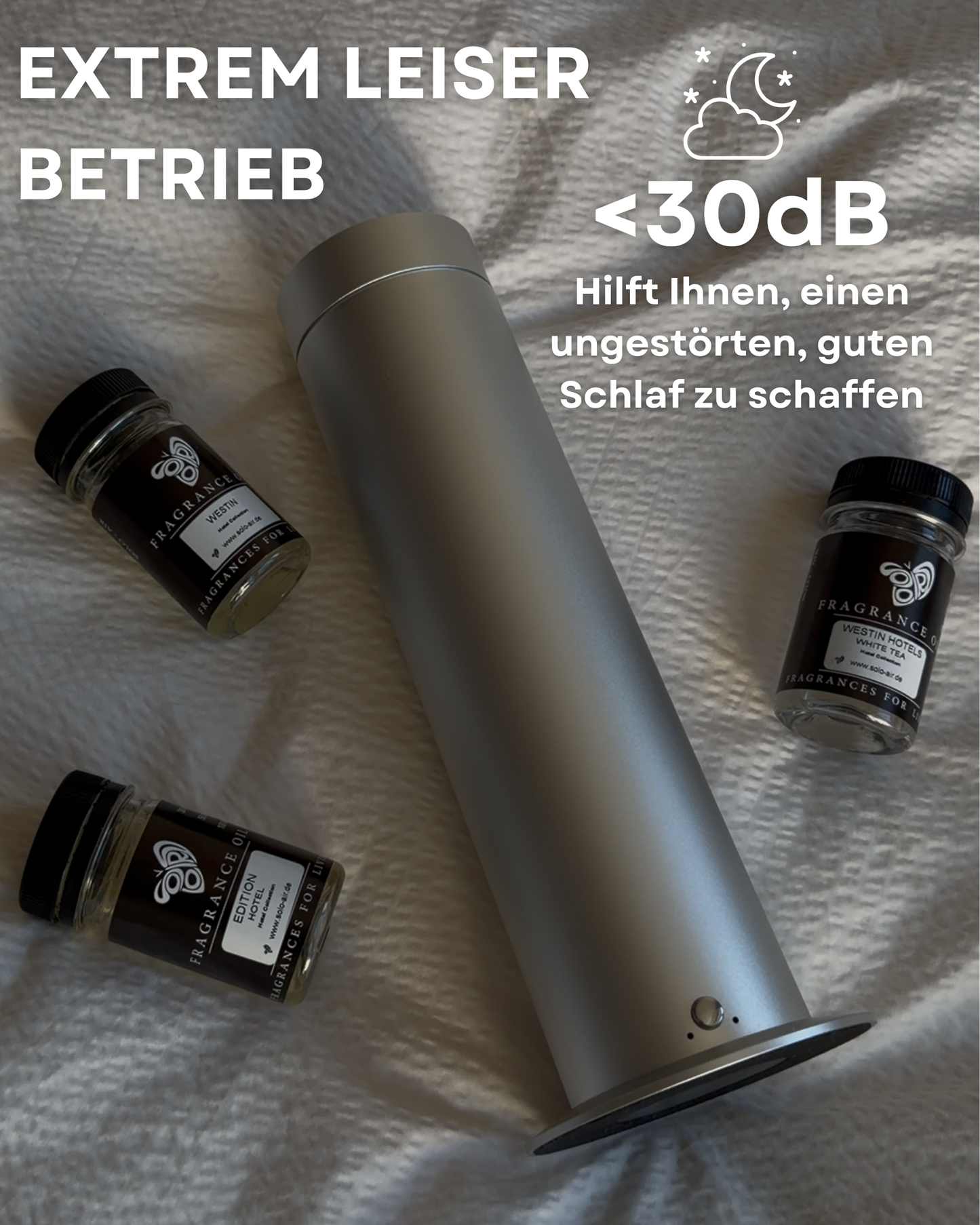 Aroma Diffuser Wasserlos mit Akku CH150 Silber <100 m2