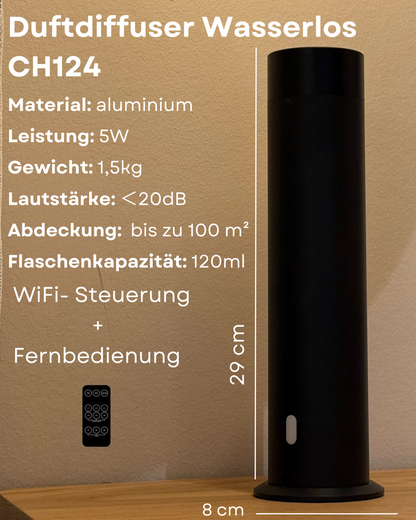 Aroma Diffuser Wasserlos Wi-Fi/Fernbedienung CH124 Schwarz <100 m2