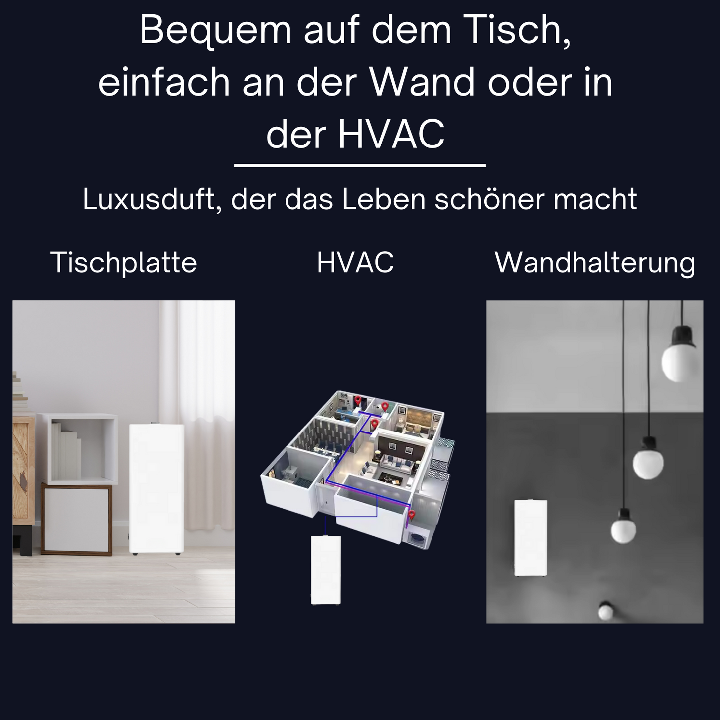 Duftdiffuser Wasserlos Bluetooth / WiFi HVAC CH120 Weiß <180 m2